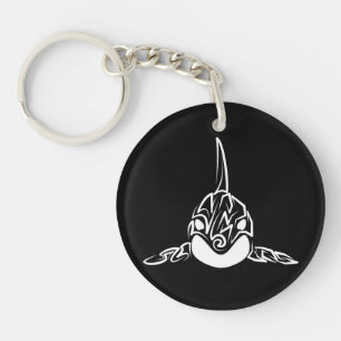 Black and White Tribal Orca Key Ring