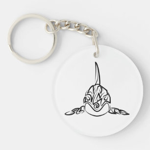 Black and White Tribal Orca Key Ring