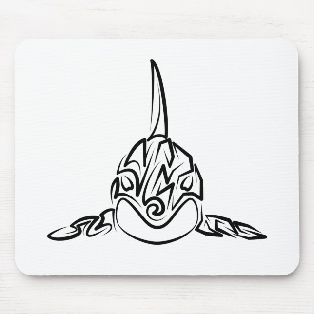 Black and White Tribal Orca Mouse Mat (Front)