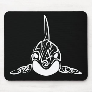 Black and White Tribal Orca Mouse Mat