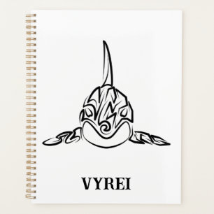 Black and White Tribal Orca Planner