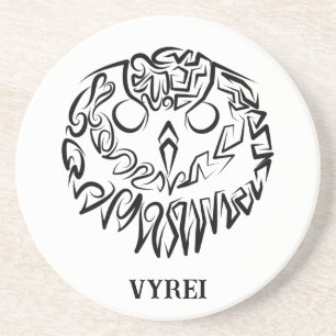 Black and White Tribal Owl Coaster