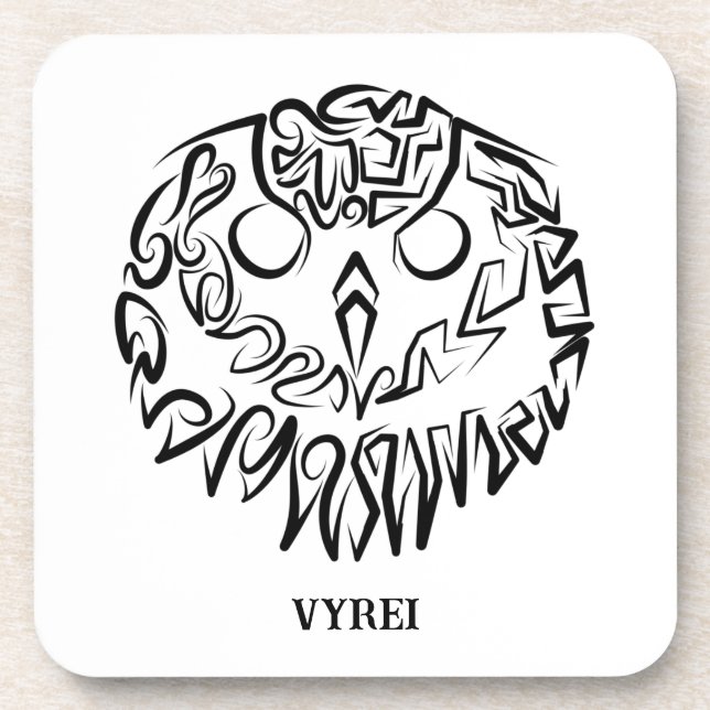 Black and White Tribal Owl Coaster (Front)