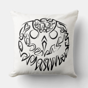 Black and White Tribal Owl Cushion