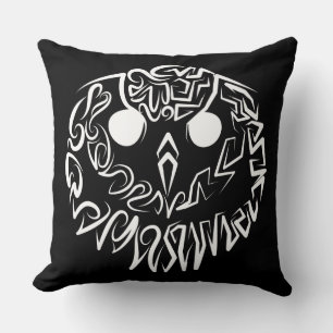 Black and White Tribal Owl Cushion