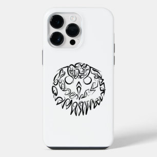 Black and White Tribal Owl iPhone 14 Pro Max Case