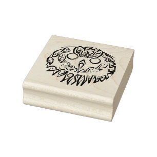 Black and White Tribal Owl Rubber Stamp