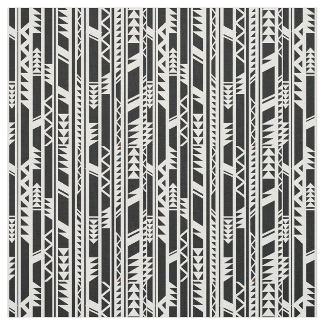 Black and White Tribal pattern Fabric (Swatch)