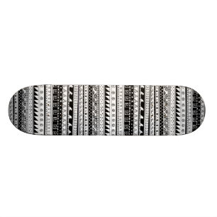 Black and white Tribal pattern Skateboard