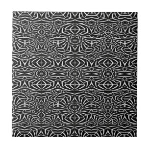 Black and White Tribal Pattern Tile
