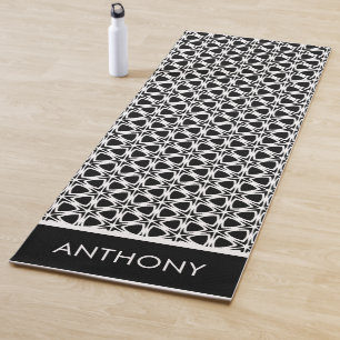 Black and White tribal Pattern Yoga Mat