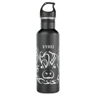 Black and White Tribal Pig 710 Ml Water Bottle