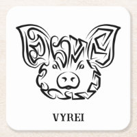 Black and White Tribal Pig