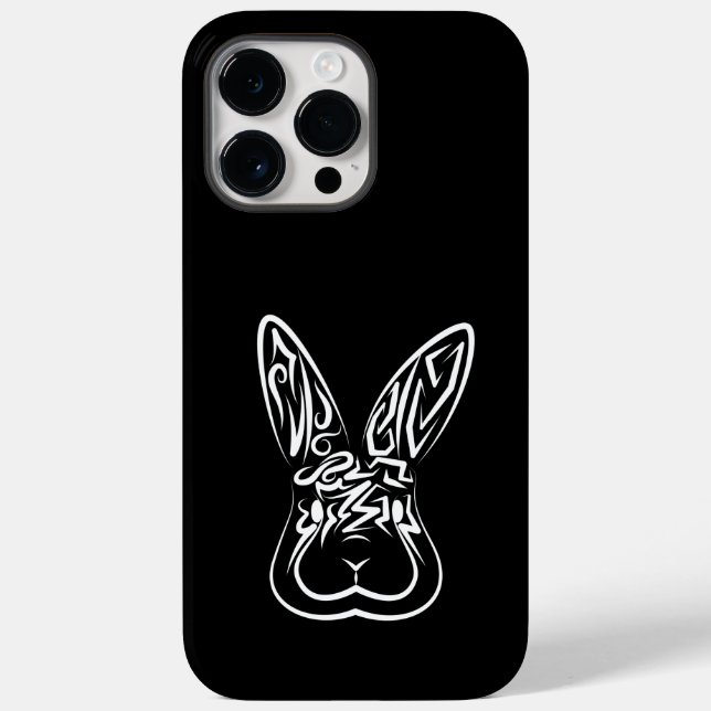Black and White Tribal Rabbit Case-Mate iPhone Case (Back)