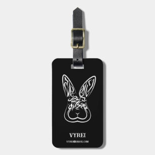 Black and White Tribal Rabbit Luggage Tag