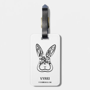 Black and White Tribal Rabbit Luggage Tag