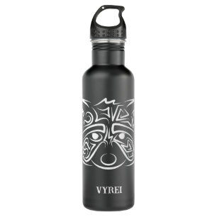 Black and White Tribal Racoon 710 Ml Water Bottle