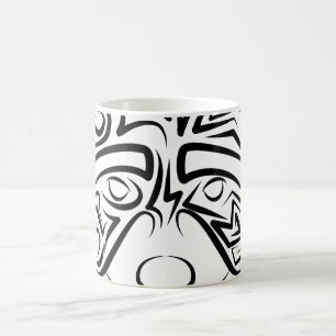 Black and White Tribal Racoon Coffee Mug