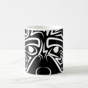 Black and White Tribal Racoon Coffee Mug
