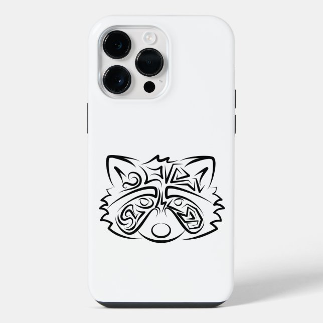 Black and White Tribal Racoon iPhone Case (Back)