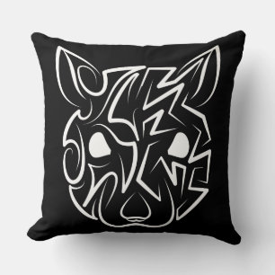 Black and White Tribal Rat Cushion
