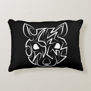 Black and White Tribal Rat Decorative Cushion