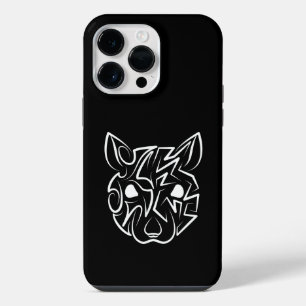 Black and White Tribal Rat iPhone 14 Pro Max Case