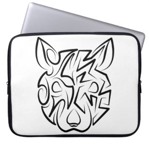 Black and White Tribal Rat Laptop Sleeve