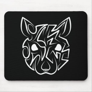 Black and White Tribal Rat Mouse Mat