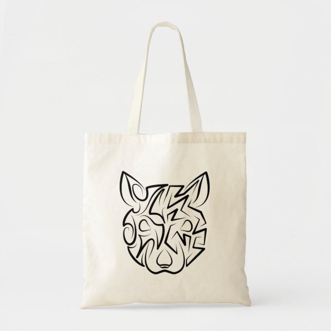 Black and White Tribal Rat Tote Bag (Front)