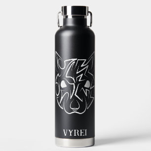 Black and White Tribal Rat Water Bottle