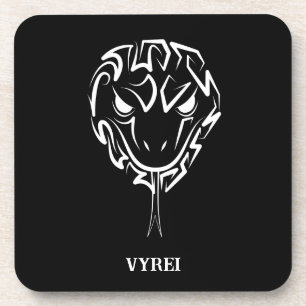 Black and White Tribal Rooster Beverage Coaster