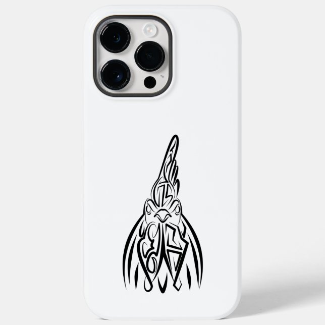 Black and White Tribal Rooster Case-Mate iPhone Case (Back)