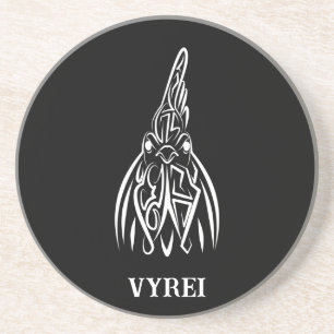 Black and White Tribal Rooster Coaster