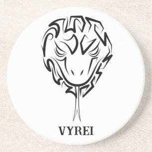 Black and White Tribal Rooster Coaster