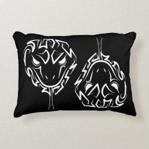 Black and White Tribal Snake Decorative Cushion