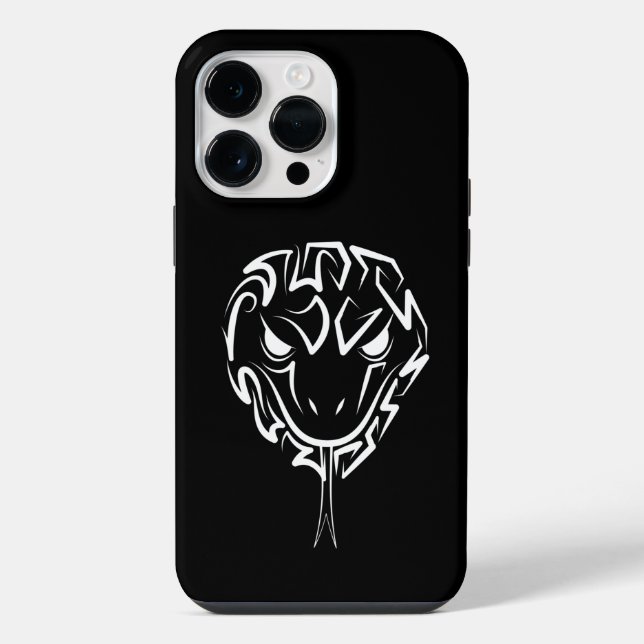 Black and White Tribal Snake iPhone Case (Back)