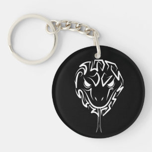 Black and White Tribal Snake Key Ring