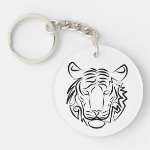 Black and White Tribal Snake Keychain