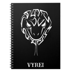 Black and White Tribal Snake Notebook
