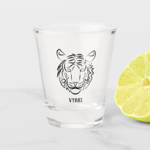 Black and White Tribal Snake Shot Glass