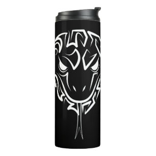 Black and White Tribal Snake Thermal Tumbler