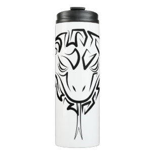 Black and White Tribal Snake Thermal Tumbler