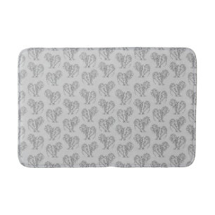 Black and White Tribal Tattoo Manatees Bath Mat