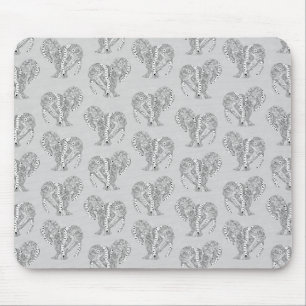 Black and White Tribal Tattoo Manatees Mouse Mat