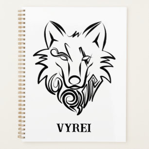 Black and White Tribal Tiger Planner