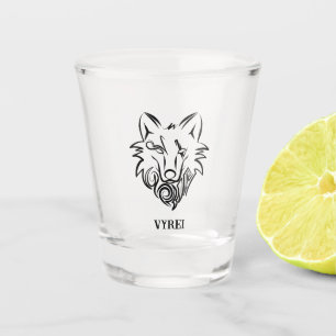 Black and White Tribal Tiger Shot Glass