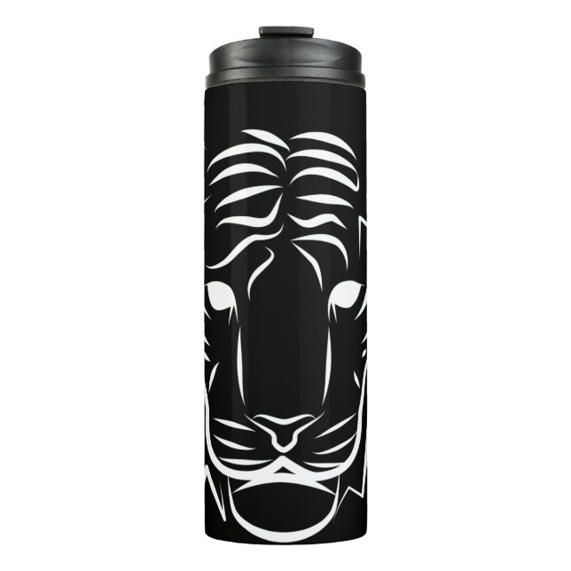 Black and White Tribal Tiger Thermal Tumbler (Front)