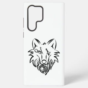 Black and White Tribal Wolf Samsung Galaxy Case