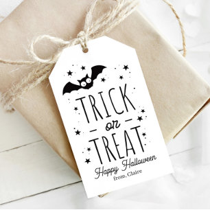 Black and White Trick or Treat Halloween Gift Tags